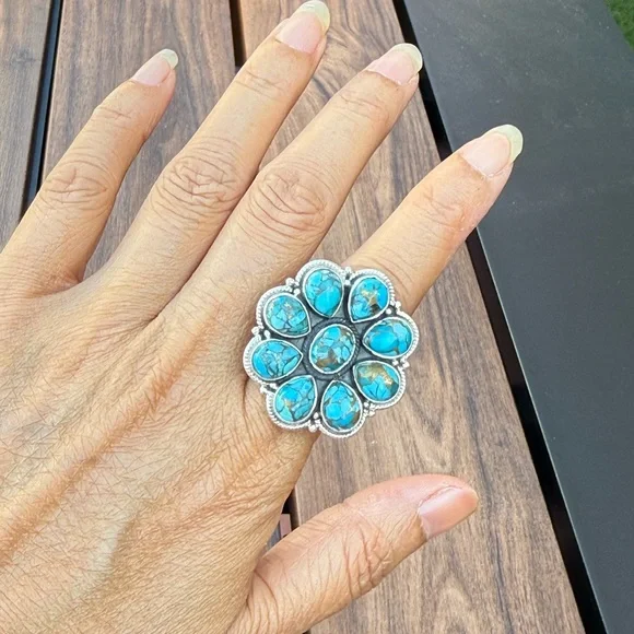 Native Handmade American Turquoise 925 silver ring - Picture 3 of 3